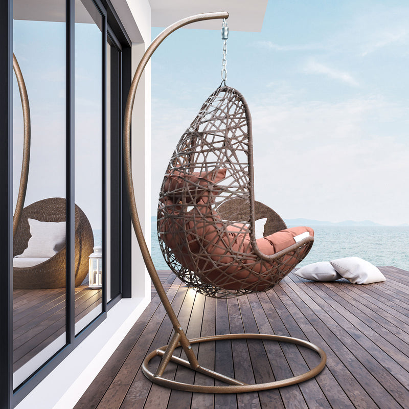 Arcadia Furniture Egg Chair - Brown and Coffee-1826049106724917249