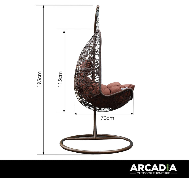 Arcadia Furniture Egg Chair - Brown and Coffee-1826049106724917252