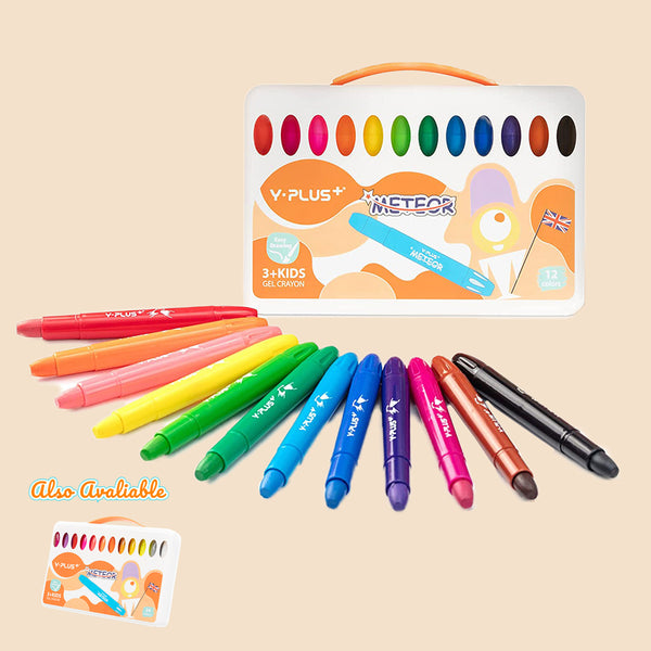 YPLUS METEOR Silky Gel Crayon Set 12 colours-1826052235407265793