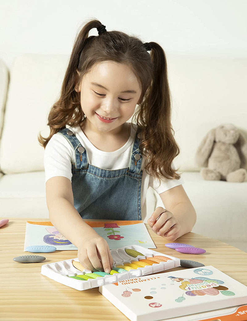 YPLUS Peanut Kids Washable Crayons Pastel Colors 24 Colours-1823862840587587591