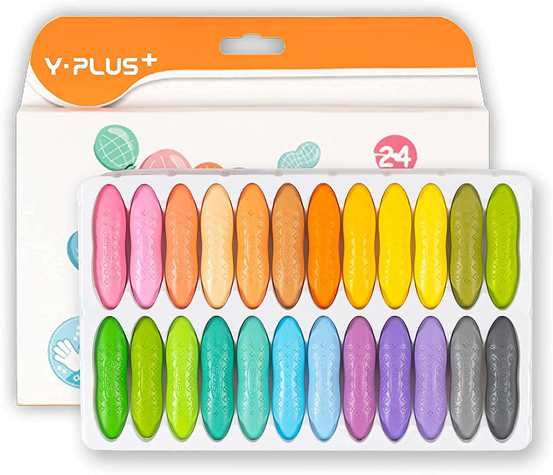 YPLUS Peanut Kids Washable Crayons Pastel Colors 24 Colours-1823862840587587584