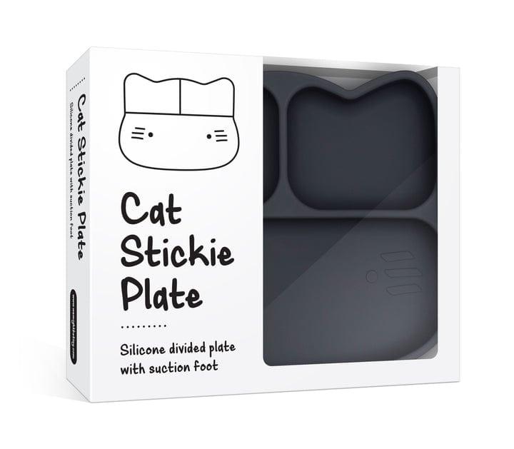 We Might Be Tiny Cat Stickie Plate - Charcoal Plate-1826052228008513540