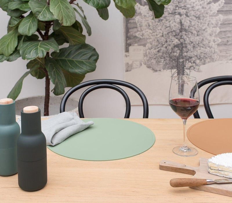 We Might Be Tiny Round Placie? Silicone Placemat Navy-1826052229057089541
