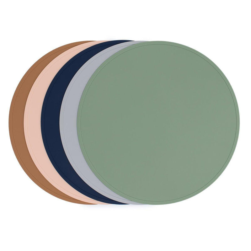 We Might Be Tiny Round Placie? Silicone Placemat Navy-1826052229057089539