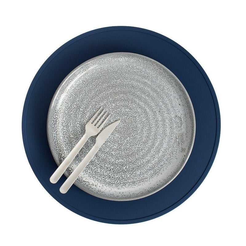 We Might Be Tiny Round Placie? Silicone Placemat Navy-1826052229057089540