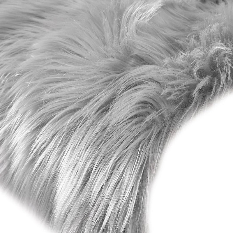 Floor Rugs Sheepskin Shaggy Rug Area Carpet Bedroom Living Room Mat 80X150 Grey