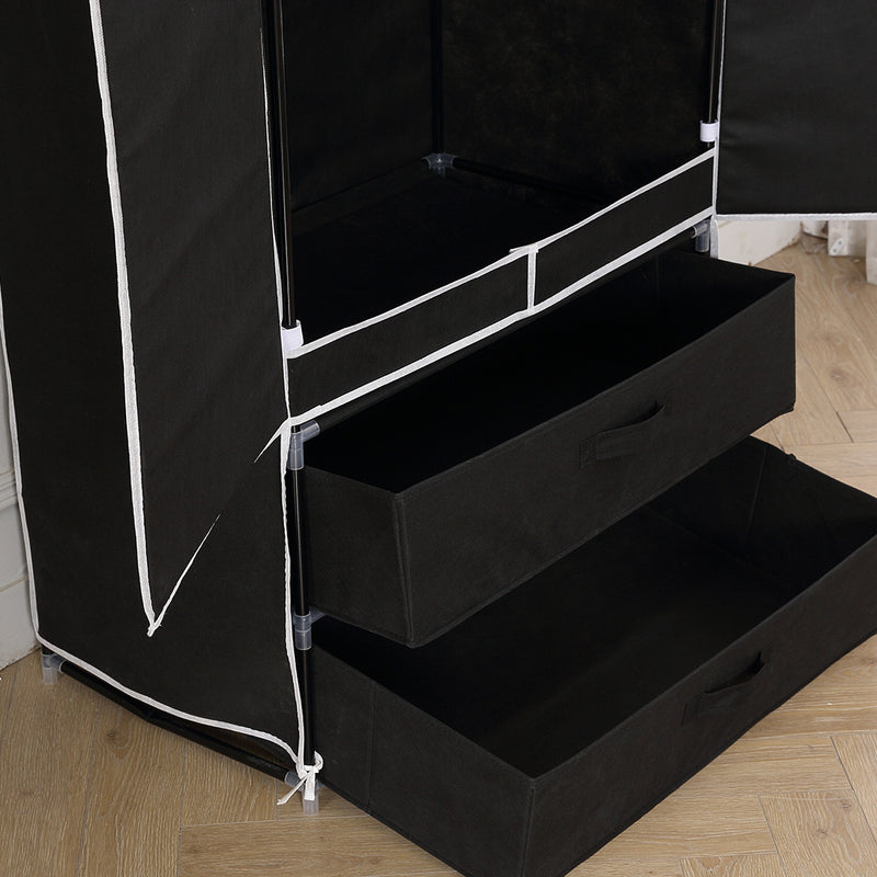 Levede Portable Wardrobe Clothes Closet Storage Cloth Organizer Shelf 2 drawers