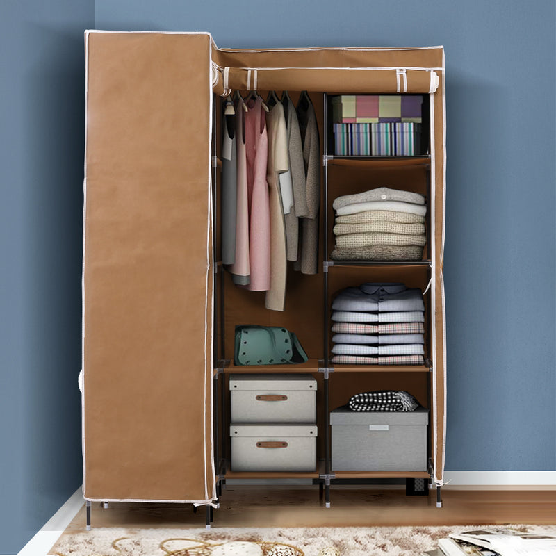 Levede Portable Wardrobe Clothes Closet Storage Cabinet Organizer With Shelves