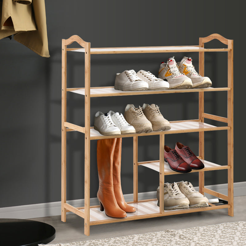 Levede Bamboo Shoe Rack Storage Wooden Organizer Shelf Stand 5 Tiers Layers 80cm