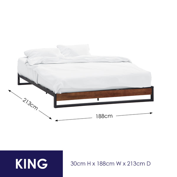 Sorrento Metal and Wood bed base - King