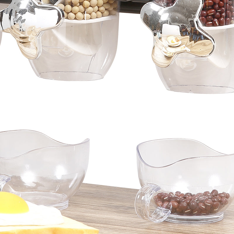 Wall Mounted Triple Cereal Dispenser Dry Food Storage Container Dispense Machine