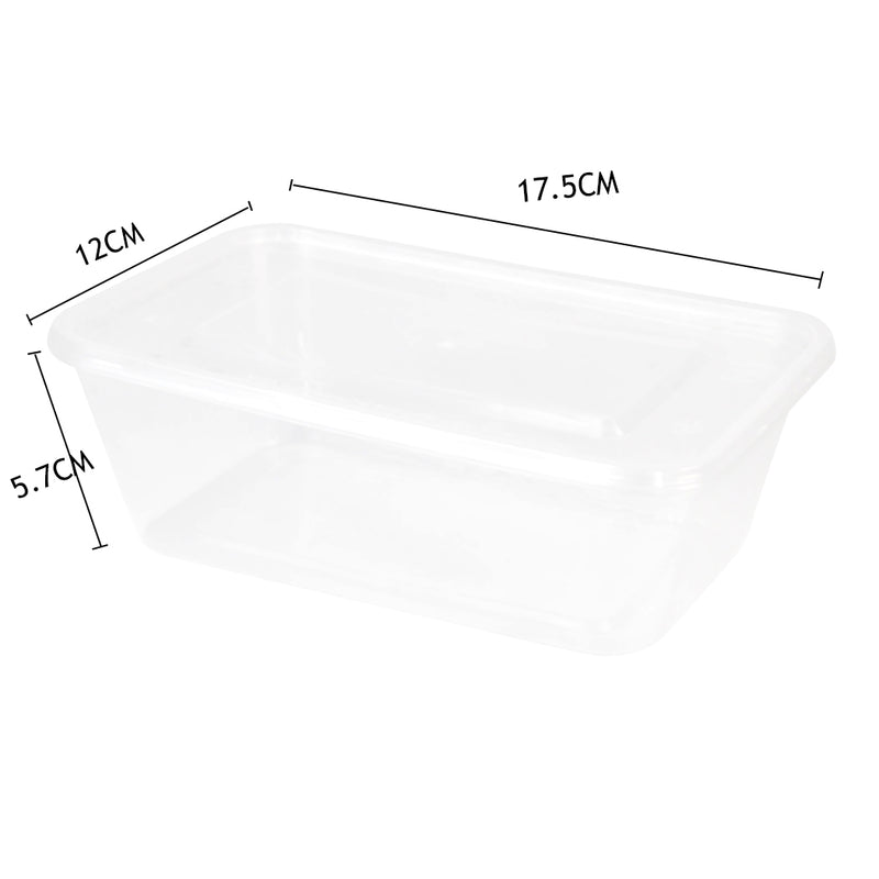 1000 Pcs 750ml Take Away Food Platstic Containers Boxes Base and Lids Bulk Pack