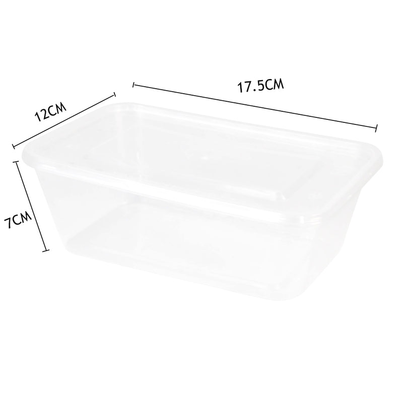 100 Pcs 1000ml Take Away Food Platstic Containers Boxes Base and Lids Bulk Pack