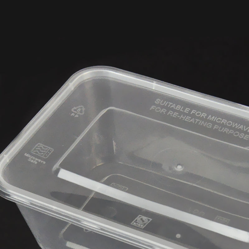 100 Pcs 1000ml Take Away Food Platstic Containers Boxes Base and Lids Bulk Pack
