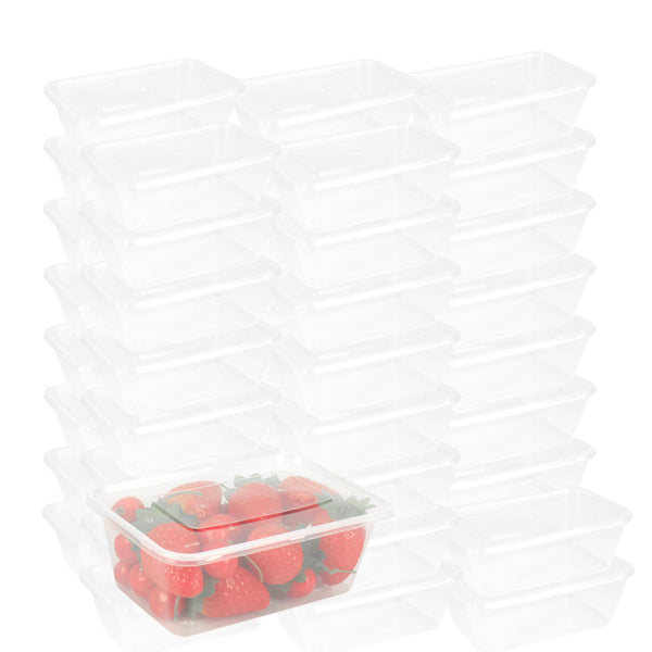 1000 Pcs 1000ml Take Away Food Platstic Containers Boxes Base and Lids Bulk Pack