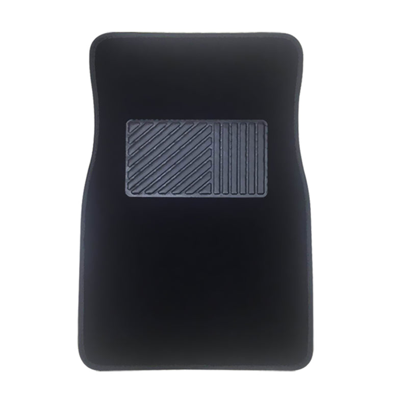 4 Pcs Carpet Car Floor Mats Front Rear Charcoal Black Universal Fit Textile