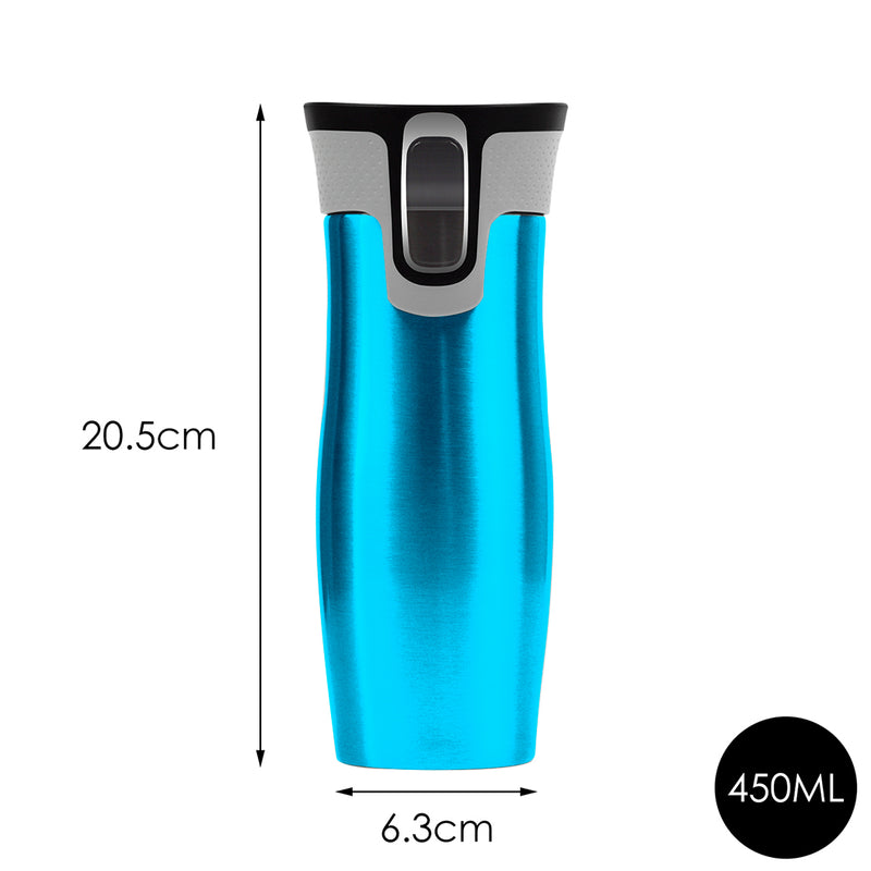 473ml 16OZ Thermal Coffee Hot Water Travel Mug Drink Bottle Flask Autoseal Blue