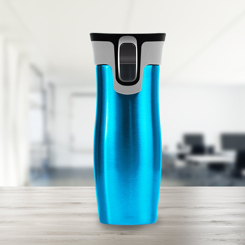 473ml 16OZ Thermal Coffee Hot Water Travel Mug Drink Bottle Flask Autoseal Blue