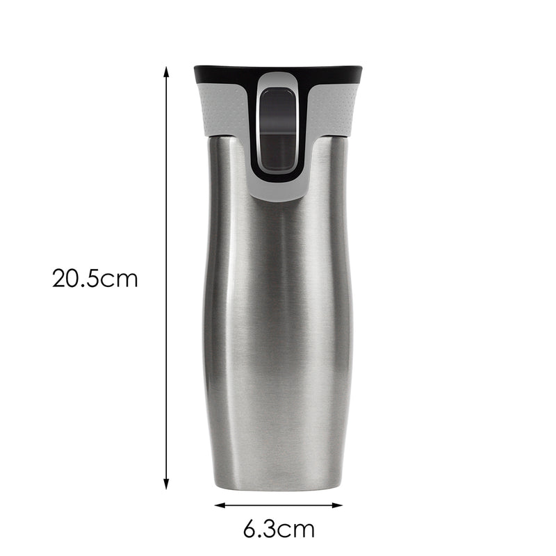 473ml 16OZ Thermal Coffee Hot Water Travel Mug Drink Bottle Flask Autoseal Silver