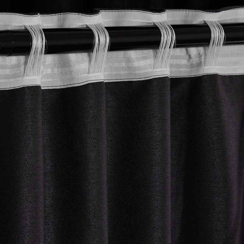 2X Blockout Curtains Curtain Blackout Bedroom 132cm x 213cm Black