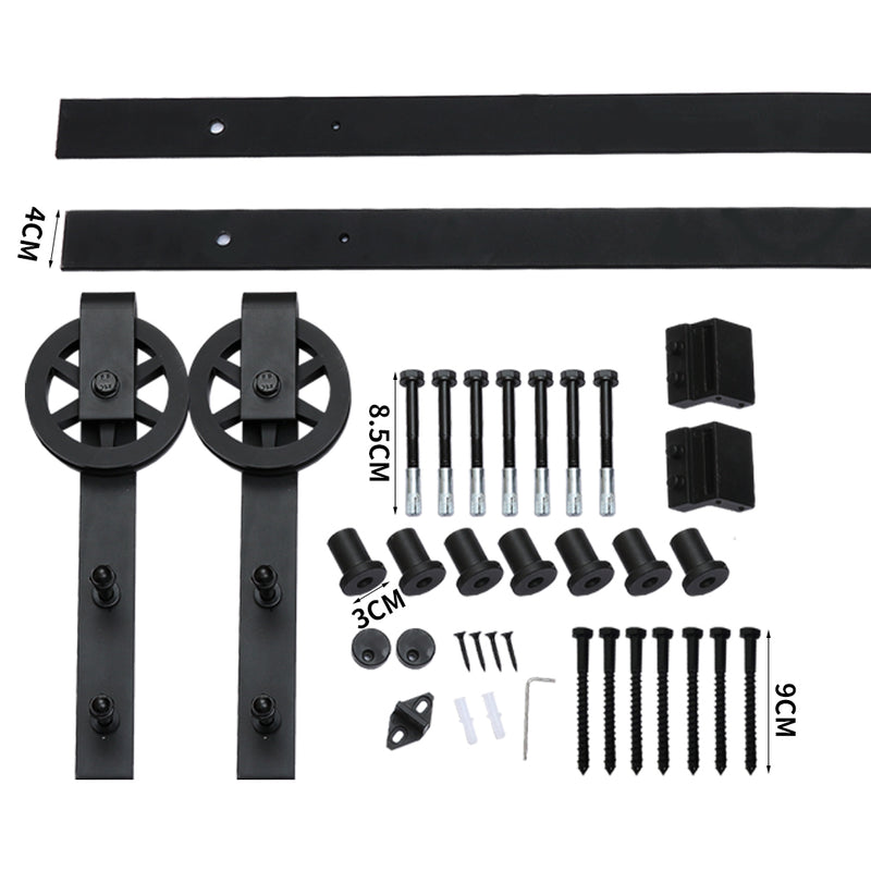3M Antique Classic Style Single Sliding Barn Door Hardware Track Roller Kit