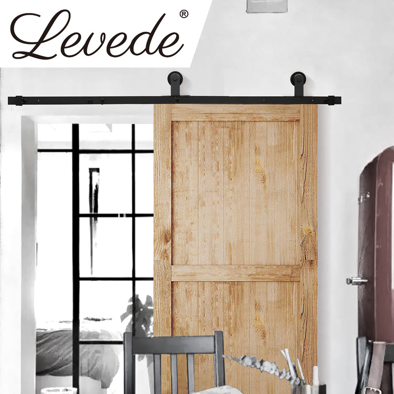 2M Antique Classic Style Single Sliding Barn Door Hardware Track Roller Kit