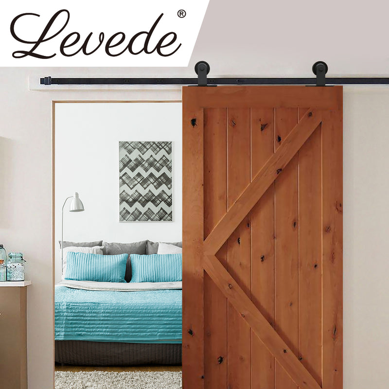2M Antique Classic Style Single Sliding Barn Door Hardware Track Roller Kit