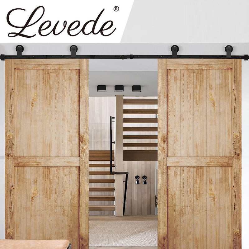 3M Antique Classic Style Double Sliding Barn Door Hardware Track Roller Kit
