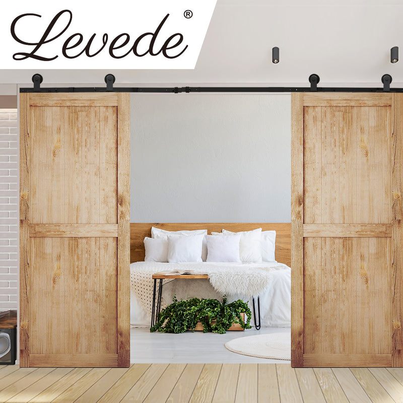 3M Antique Classic Style Double Sliding Barn Door Hardware Track Roller Kit