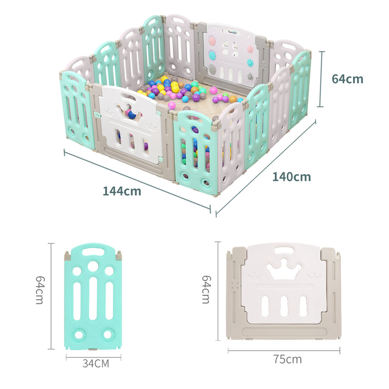 BoPeep Kids Playpen Baby Safety Gates Kid Play Pen Toddler Fence Room 14 Panels