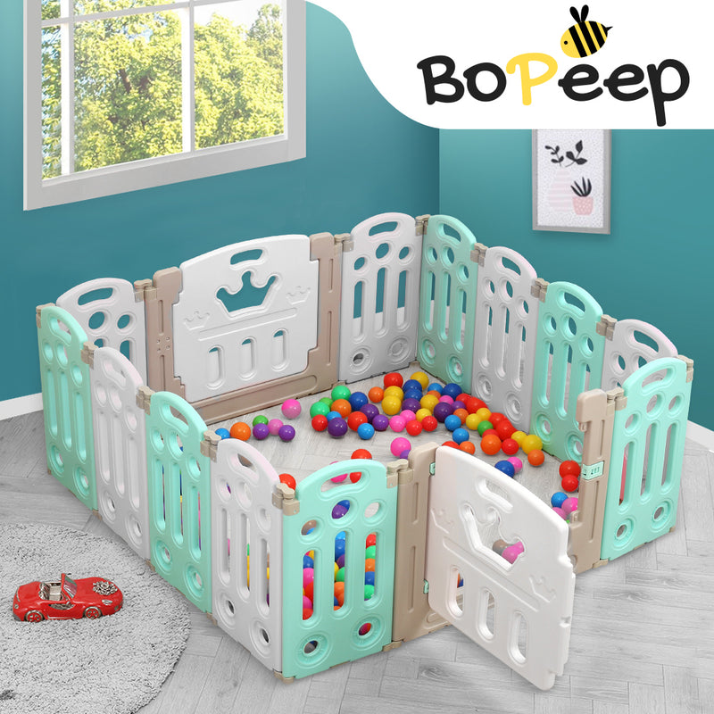 BoPeep Kids Playpen Baby Safety Gates Kid Play Pen Toddler Fence Room 14 Panels