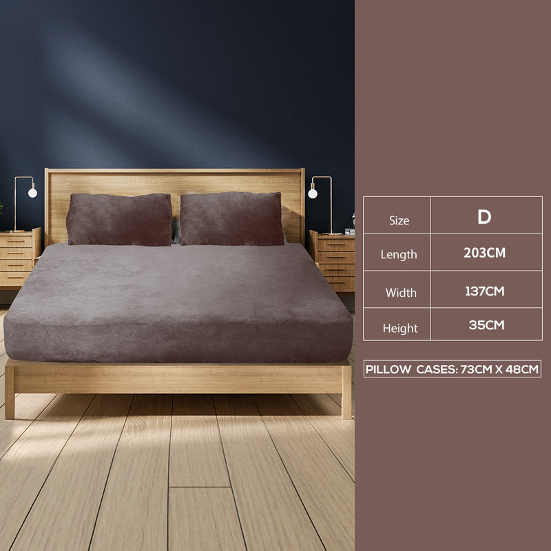 Ultra Soft Fitted Bedsheet with Pillowcase Double Size Mink