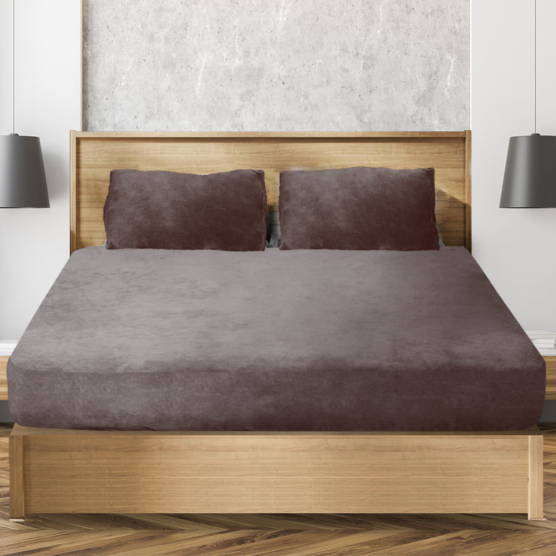 Ultra Soft Fitted Bedsheet with Pillowcase Double Size Mink
