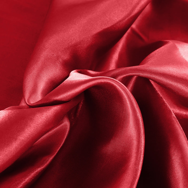 DreamZ Ultra Soft Silky Satin Bed Sheet Set in Queen Size in Burgundy Colour