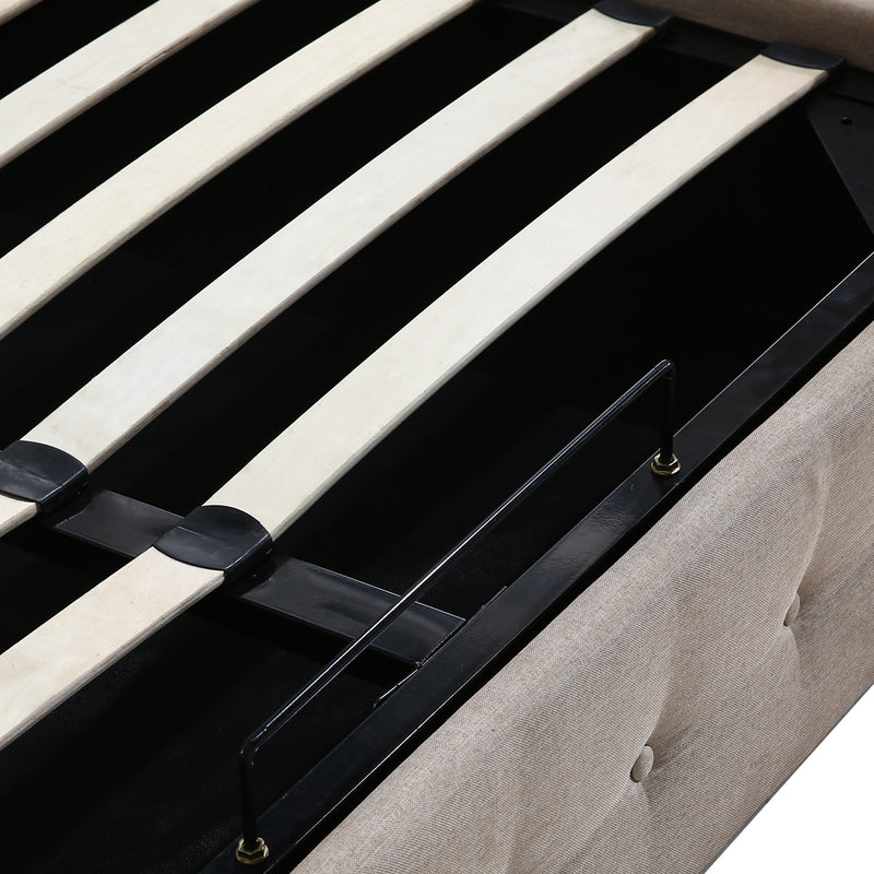 Levede Bed Frame Base With Gas Lift King Size Platform Fabric