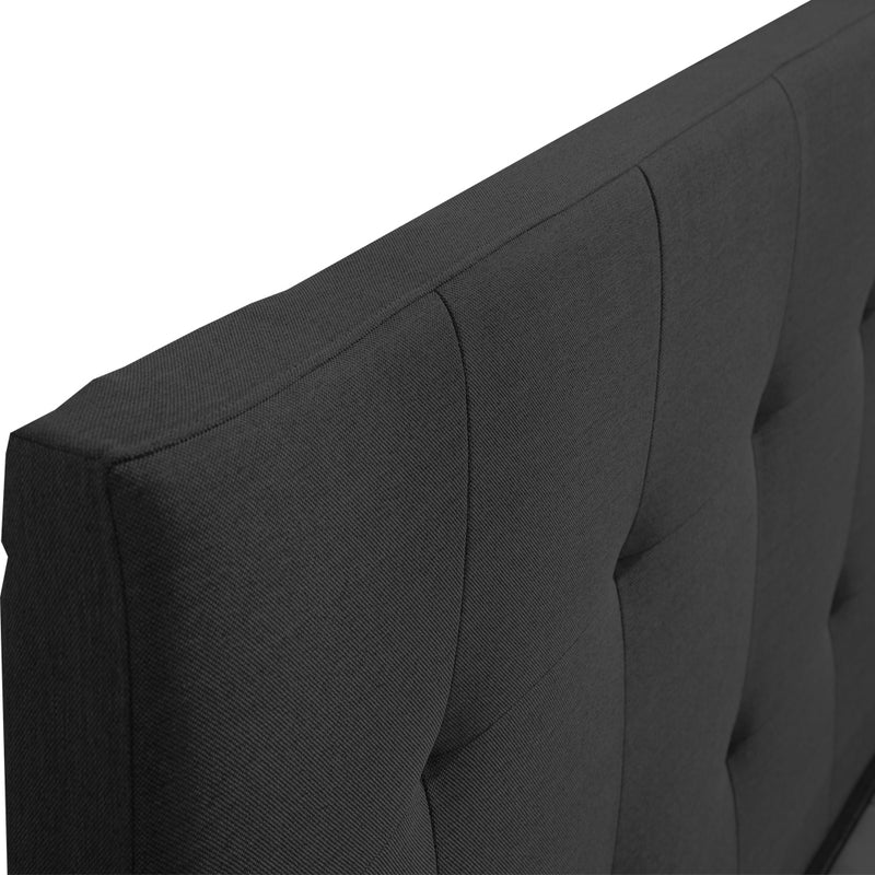 Levede Bed Frame Base With Storage Drawer Mattress Wooden Fabric King Dark Grey
