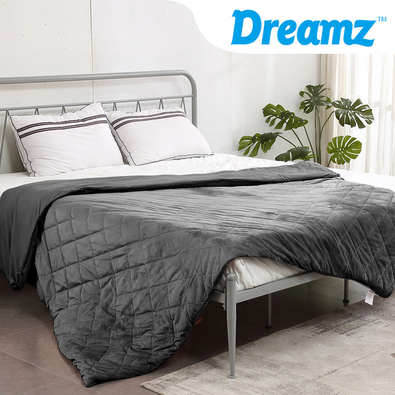 DreamZ 121x91cm Anti Anxiety Weighted Blanket Cover Polyester Cover Only Grey
