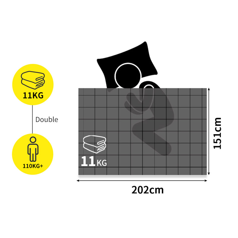 DreamZ 11KG Weighted Blanket Promote Deep Sleep Anti Anxiety Double Dark Grey