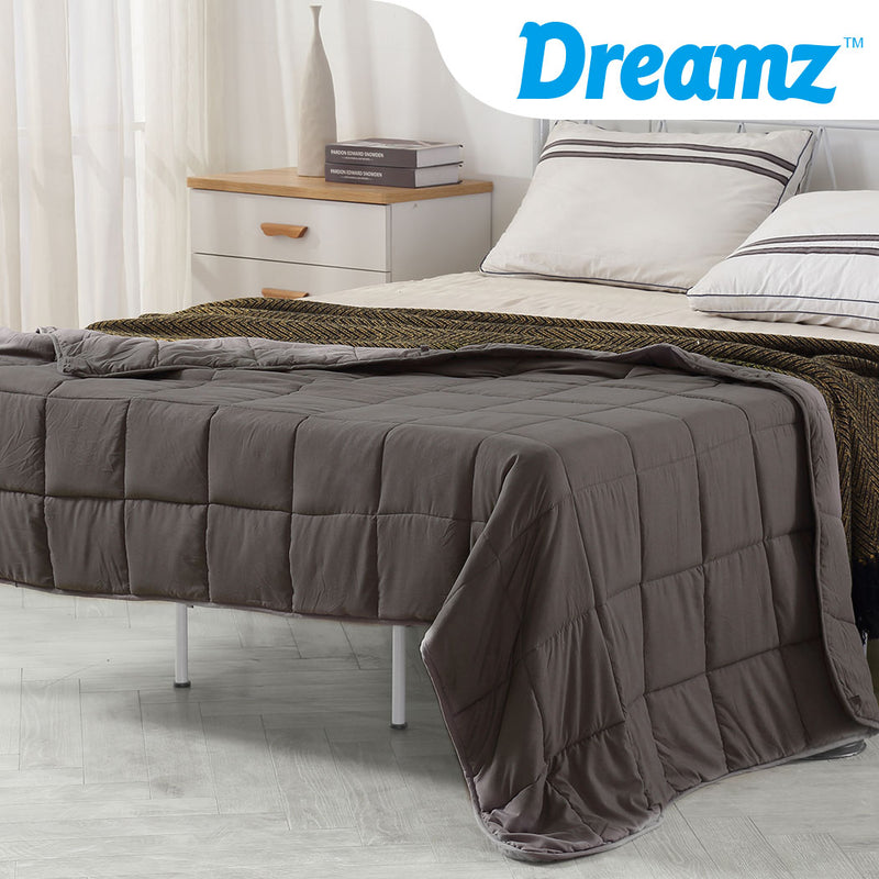 DreamZ Weighted Blanket Heavy Gravity Deep Relax 5KG Adult Double Grey