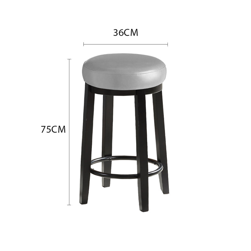 2x Levede 75cm Swivel Bar Stool Kitchen Stool Wood Barstools Dining Chair Grey