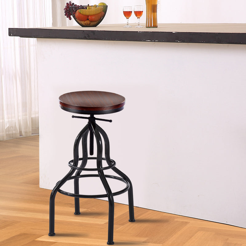 Levede 4x Industrial Bar Stools Kitchen Stool Wooden Barstools Swivel Chair