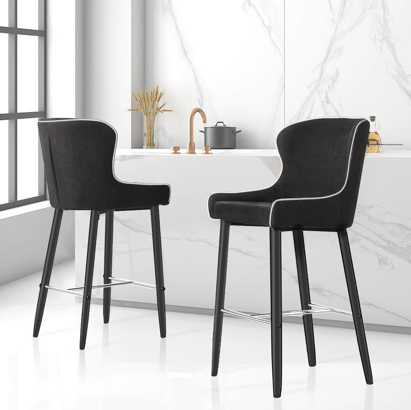 2x Bar Stools Stool Kitchen Dining Chair Chairs Metal Industrial Barstools