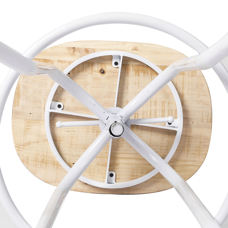 Levede Industrial Bar Stools Kitchen Stool Wooden Barstools Swivel Chair White