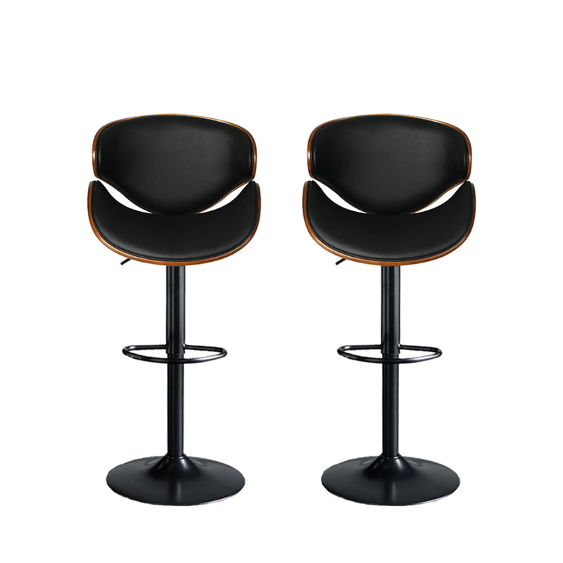 Levede 1x Bar Stools Kitchen Gas Lift Wooden Beech Stool Chair Swivel Barstools