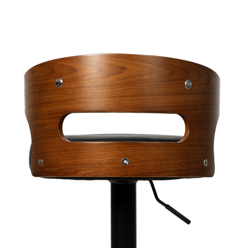 Levede 1x Bar Stools Kitchen Gas Lift Wooden Beech Stool Chair Swivel Barstools