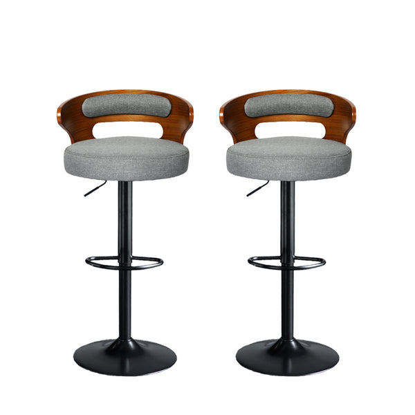 Levede 1x Bar Stools Kitchen Gas Lift Wooden Beech Stool Chair Swivel Barstools