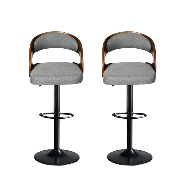 Levede 1x Bar Stools Kitchen Gas Lift Wooden Beech Stool Chair Swivel Barstools