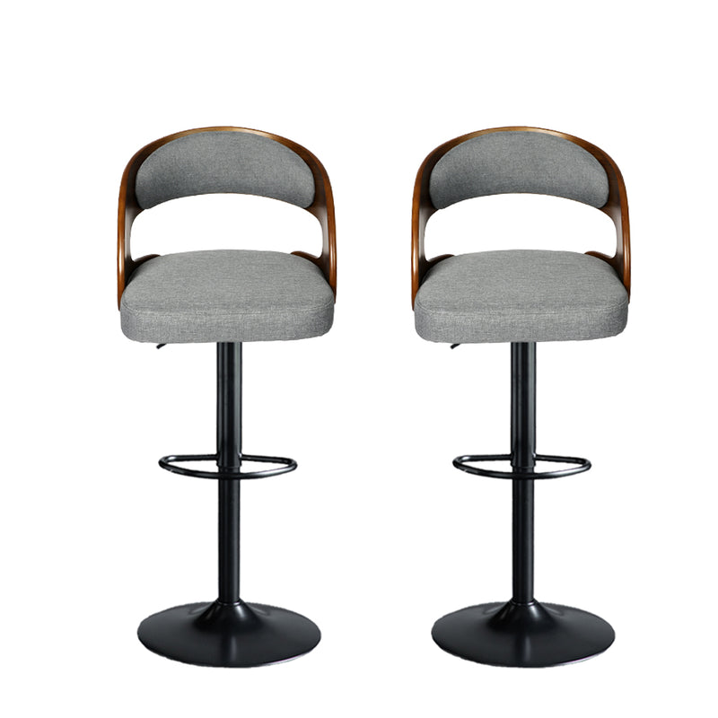 Levede 1x Bar Stools Kitchen Gas Lift Wooden Beech Stool Chair Swivel Barstools