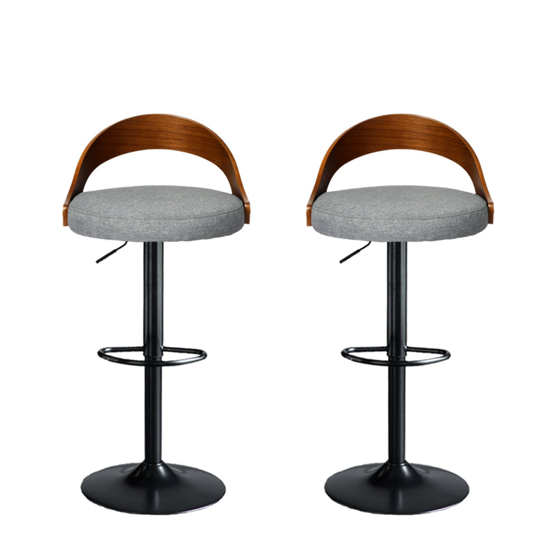 Levede 1x Bar Stools Kitchen Gas Lift Wooden Beech Stool Chair Swivel Barstools