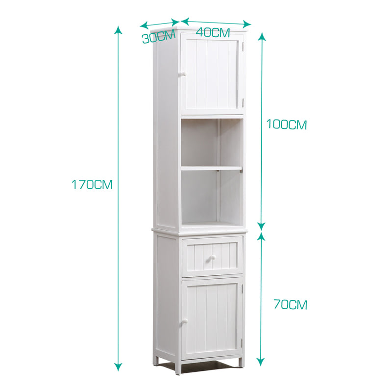 Levede 2 in 1 Bathroom Tallboy Furniture Toilet Storage Cabinet Laundry Cupboard